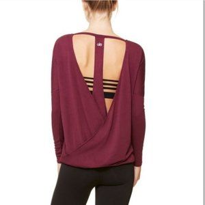 Alo Yoga Garnet Cinder Burgundy/Maroon Top